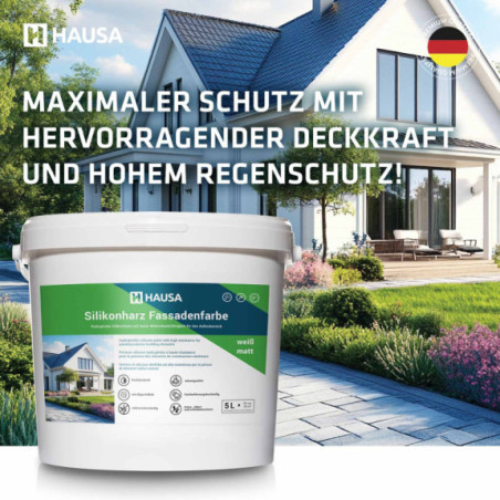 Hausa Silikonharz Fassadenfarbe 5L weiß matt hochdeckende