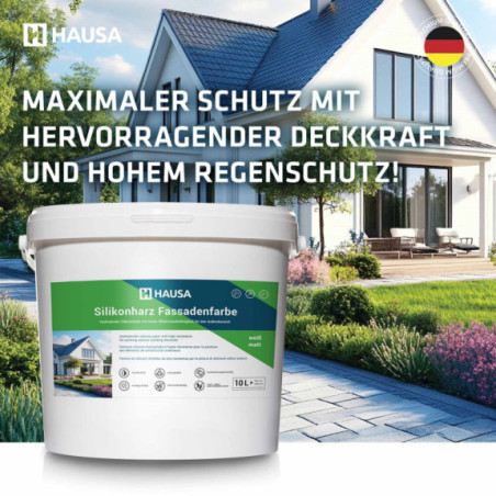 Hausa Silikonharz Fassadenfarbe 10L weiß matt hochdeckende