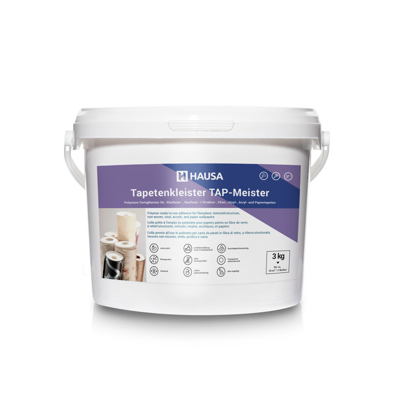 Hausa Tapetenkleister TAP-Meister 3kg Fertigkleister für Tapeten