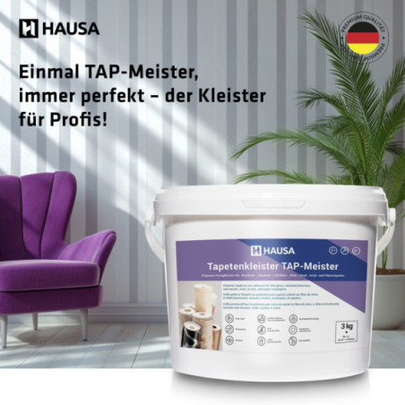 Hausa Tapetenkleister TAP-Meister 3kg Fertigkleister für Tapeten