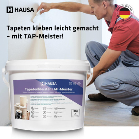 Hausa Tapetenkleister TAP-Meister 3kg Fertigkleister für Tapeten