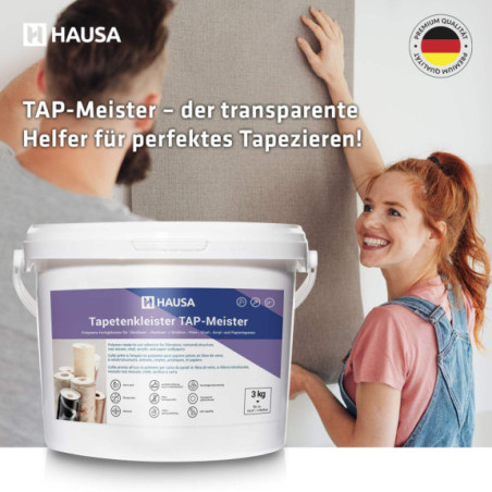 Hausa Tapetenkleister TAP-Meister 3kg Fertigkleister für Tapeten
