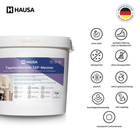 Hausa Tapetenkleister TAP-Meister 5kg Fertigkleister für Tapeten