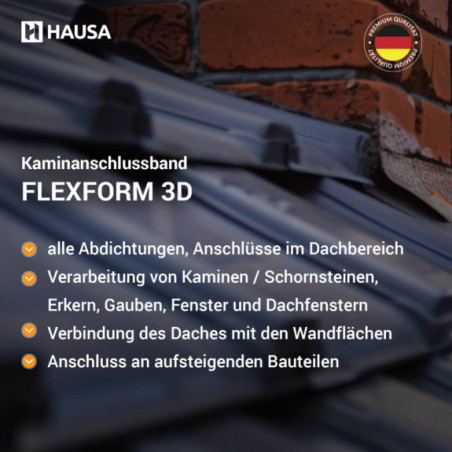 Kaminanschlussband HAUSA 3D anthrazit (RAL 7021)FLEX 300mm x 5m