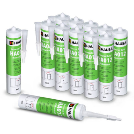 Maleracryl HAUSA HA012 Uniwersal Innen und Außen weiß 12 x 310ml