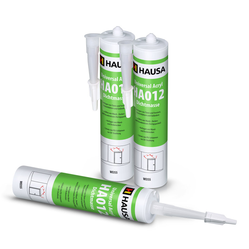 Maleracryl HAUSA HA012 Uniwersal Innen und Außen weiß 3 x 310ml