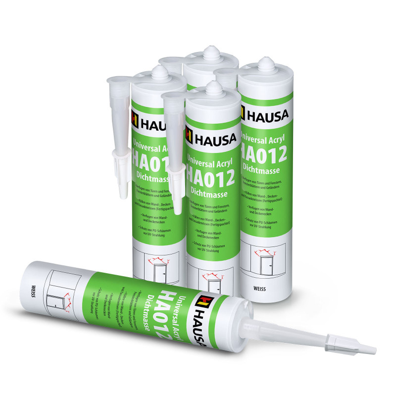 Maleracryl HAUSA HA012 Uniwersal Innen und Außen weiß 5 x 310ml