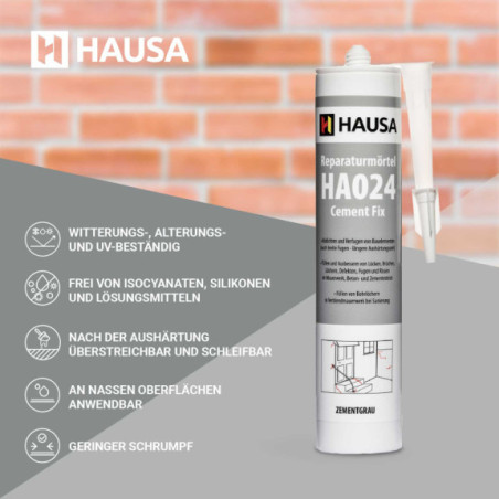 Reparaturmörtel HAUSA HA024 Cement Fix zementgrau 3 x 310ml