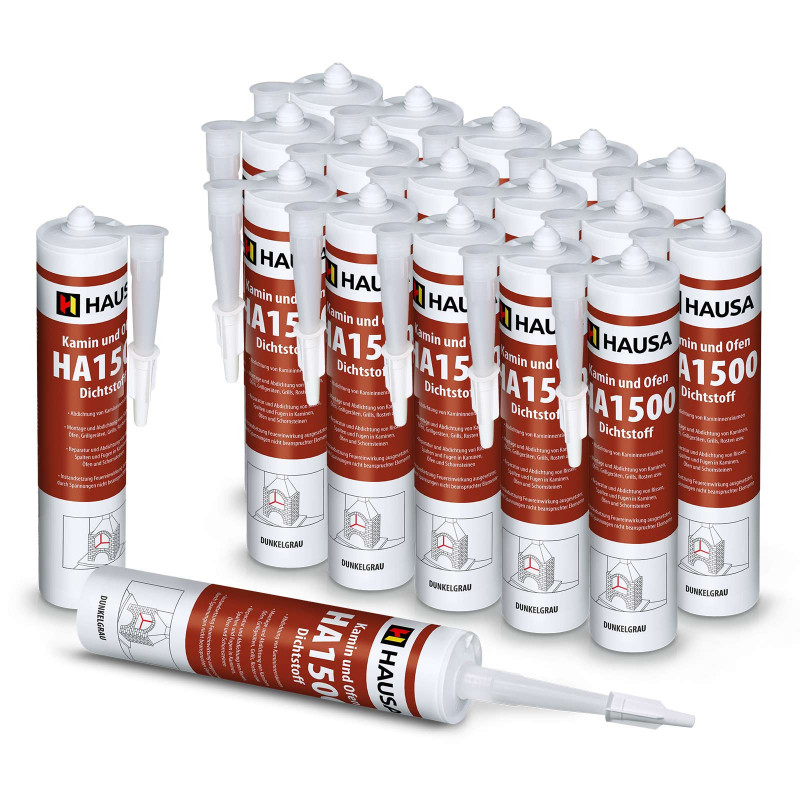 Kamin Ofen Dichtstoff HAUSA HA1500 hitzebeständige 1500°C 18 x 310ml