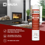 Kamin Ofen Dichtstoff HAUSA HA1500 hitzebeständige 1500°C 2 x 310ml