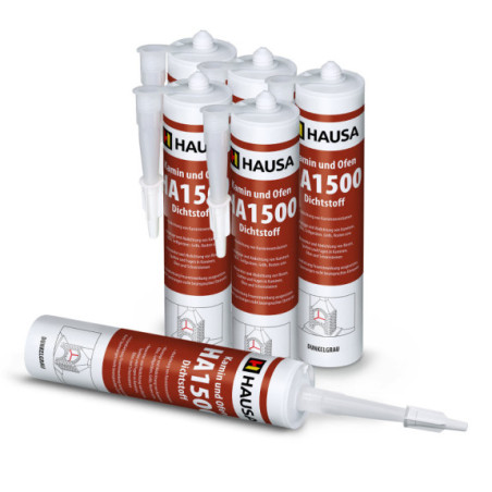 Kamin Ofen Dichtstoff HAUSA HA1500 hitzebeständige 1500°C 6 x 310ml