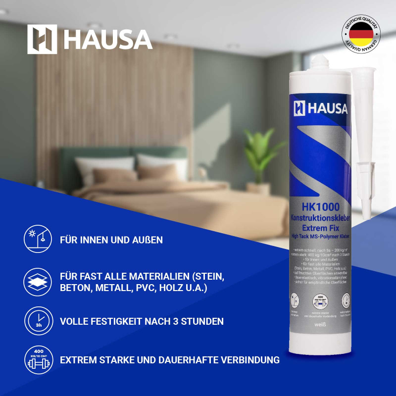 HAUSA HK1000 Montagekleber 3 x 290 ml beim Auftragen