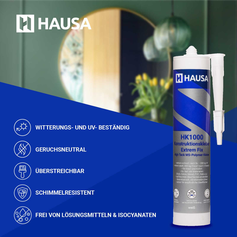 Kennzeichnung des HAUSA HK1000 Montagekleber Sets 3 x 290 ml