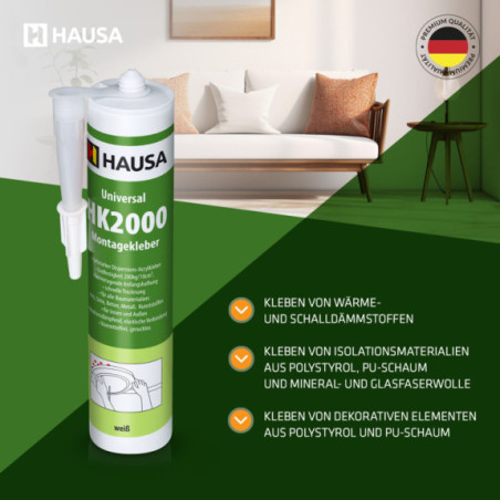 Baukleber Montagekleber HAUSA HK2000 18 x 310ml