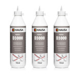 Holzleim HAUSA Wasserfest D3 Leim Stark Weiß 3 x 750ml