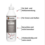 Holzleim HAUSA Wasserfest D3 Leim Stark Weiß 3 x 750ml