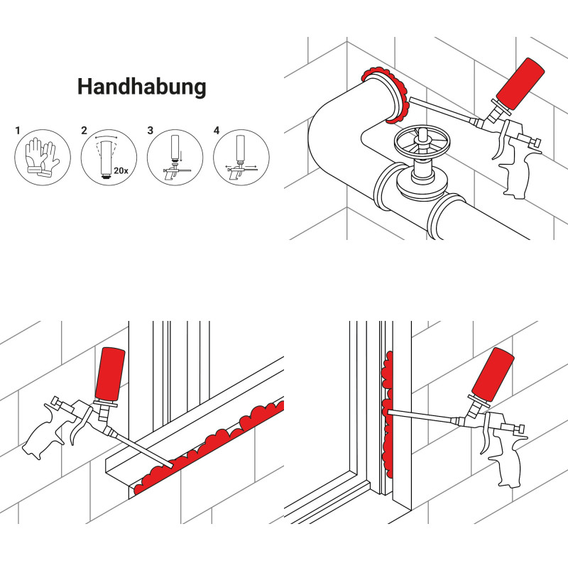 Montageschaum HAUSA HPU500 Maxx B2 Pistolenschaum grau 2 x 500 ml Produktansicht