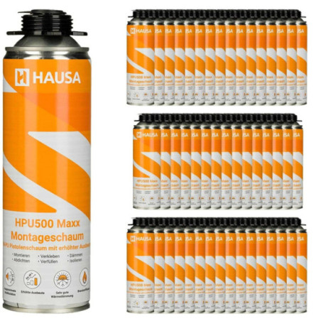 Montageschaum HAUSA HPU500 Maxx B2 Pistolenschaum grau 48 x 500ml