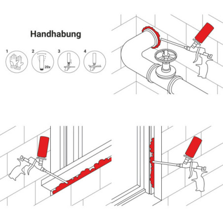 Montageschaum HAUSA HPU500 Maxx B2 Pistolenschaum grau 48 x 500ml