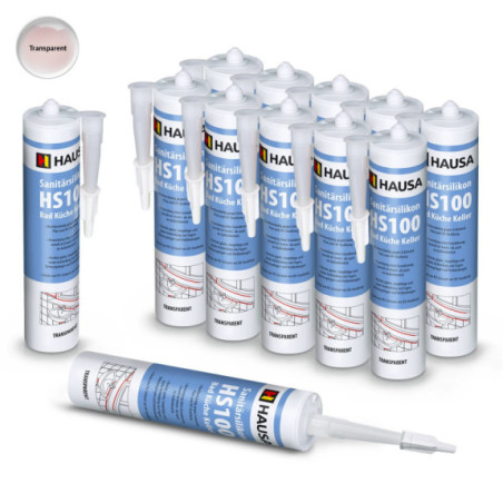 Sanitärsilikon HAUSA HS100 Schimmelresistent transparent 12 x 310ml