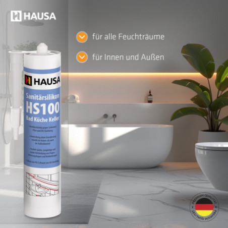 Sanitärsilikon HAUSA HS100 Schimmelresistent transparent 24 x 310ml