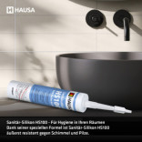 Sanitärsilikon HAUSA HS100 Schimmelresistent transparent 3 x 310ml