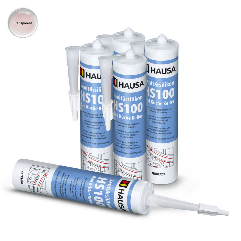 Sanitärsilikon HAUSA HS100 Schimmelresistent transparent 5 x 310ml