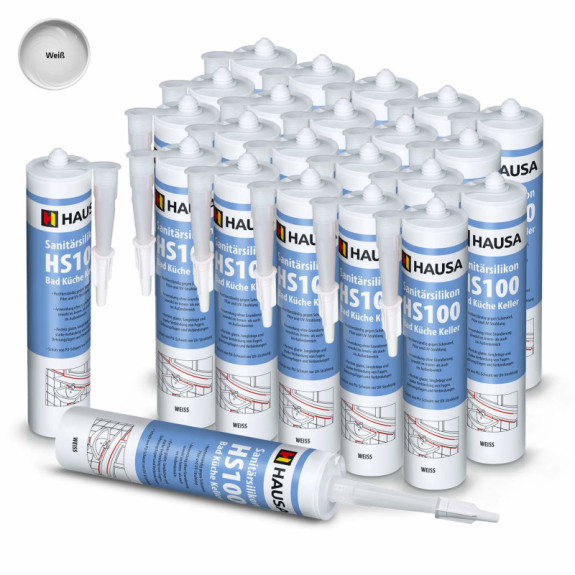 Sanitärsilikon HAUSA HS100 Schimmelresistent Weiß 24 x 310ml