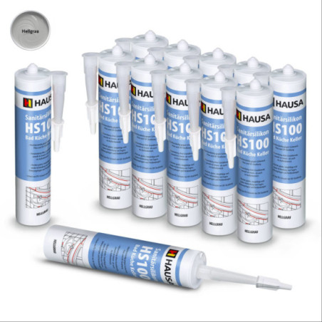 Sanitärsilikon HAUSA HS100 Schimmelresistent hellgrau 12 x 310ml