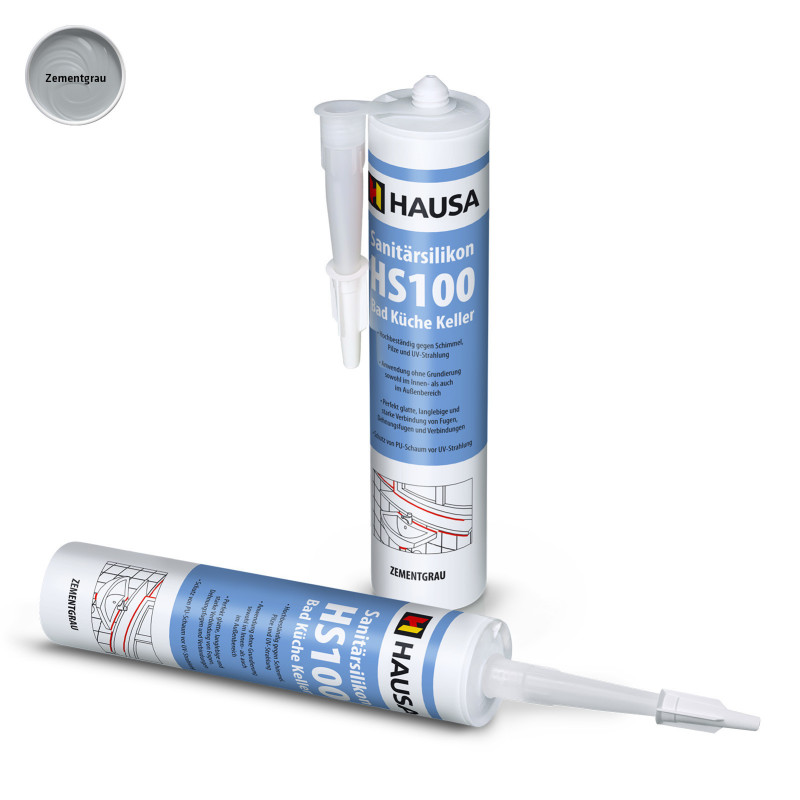 Sanitärsilikon HAUSA HS100 Schimmelresistent zementgrau 2 x 310ml