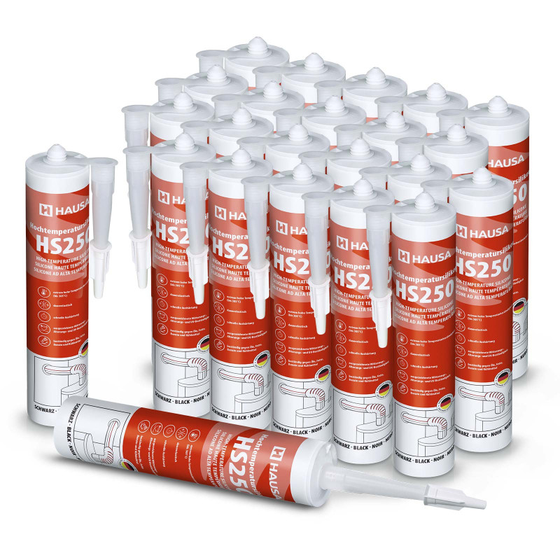 Hochtemperatur Silikon HAUSA HS250 +305°C schwarz 24 x 300ml