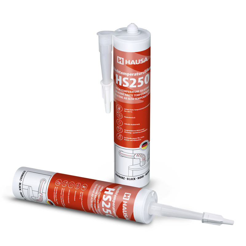 Hochtemperatur Silikon HAUSA HS250 +305°C schwarz 2 x 300ml