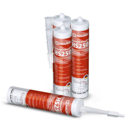 Hochtemperatur Silikon HAUSA HS250 +305°C schwarz 4 x 300ml