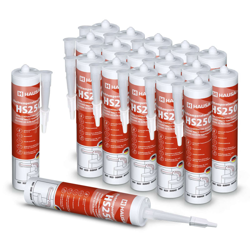 Hochtemperatur Silikon HAUSA HS250 +315°C rot 18 x 300ml