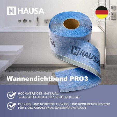 Wannendichtband HAUSA PRO3 120mm selbstklebend Wannenband 3m