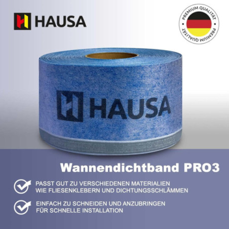Wannendichtband HAUSA PRO3 120mm selbstklebend Wannenband 3m