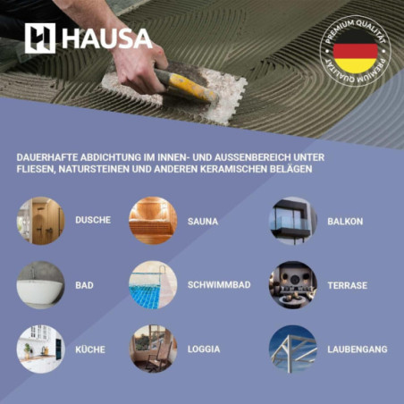 Abdichtbahn HAUSA PRO3 Dichtbahn Wasserdichte Entkopplungsmatte 10m