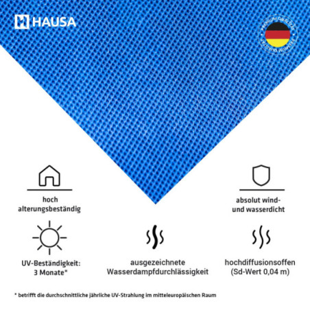 Unterspannbahn Dach HAUSA Titanium 200g mit Klebestreifen 450m²