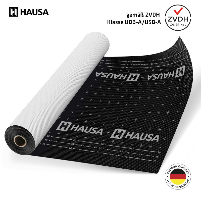 Unterspannbahn ZVDH HAUSA Premium 150g ohne Klebestreifen 375m2