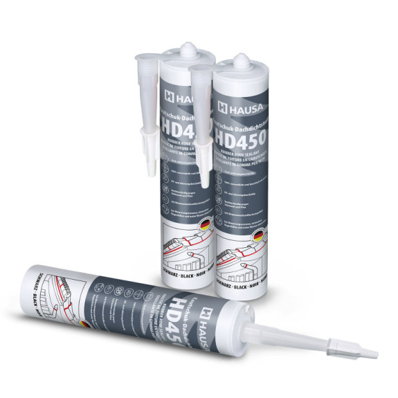 Hausa Kautschuk Dachdichtstoff HD450 Schwarz 3x 300ml