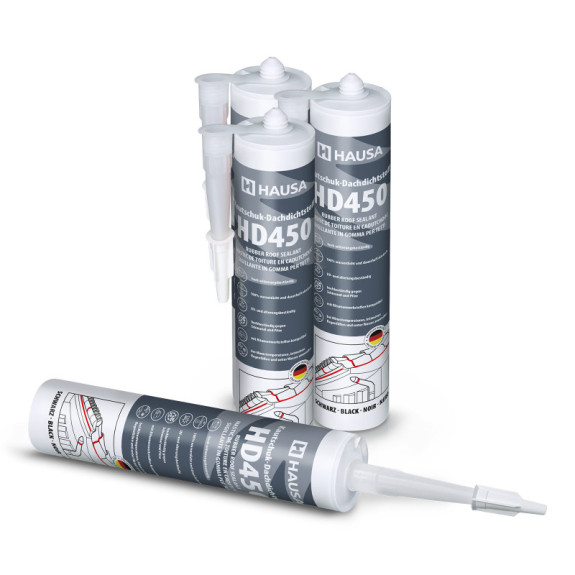 Hausa Kautschuk Dachdichtstoff HD450 Schwarz 4x 300ml