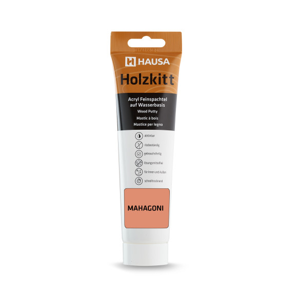 Holzkitt HAUSA 250 g Tube Mahagoni Holzspachtelmasse Kitt für Holz