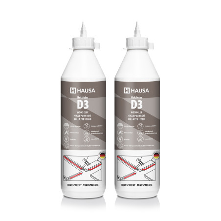Holzleim HAUSA D3 wasserfest weiß 2x 750 ml | Hausa.de