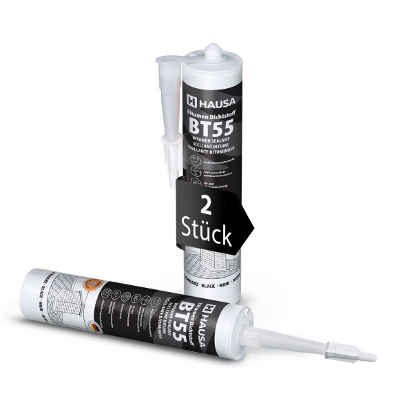 Hausa Bitumen Dichtstoff BT55 Schwarz 2x 300ml