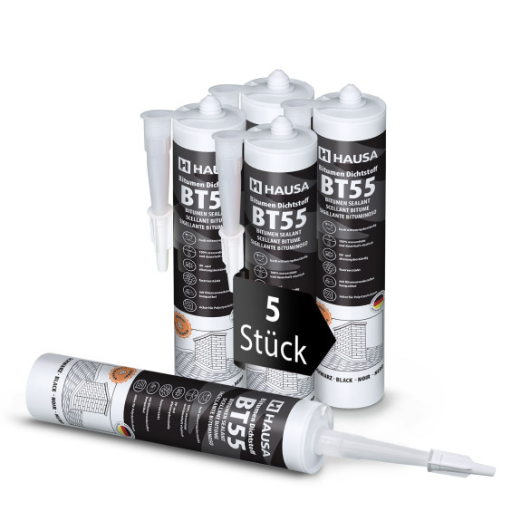 Hausa Bitumen Dichtstoff BT55 Schwarz 5x 300ml