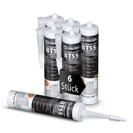 Hausa Bitumen Dichtstoff BT55 Schwarz 6x 300ml