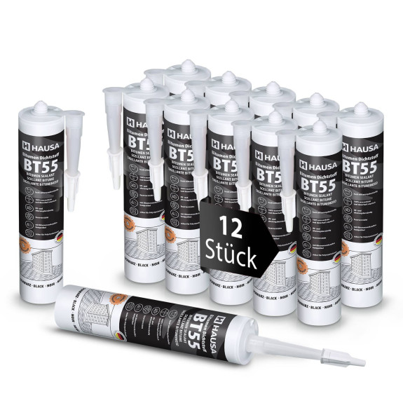 Hausa Bitumen Dichtstoff BT55 Schwarz 12x 300ml