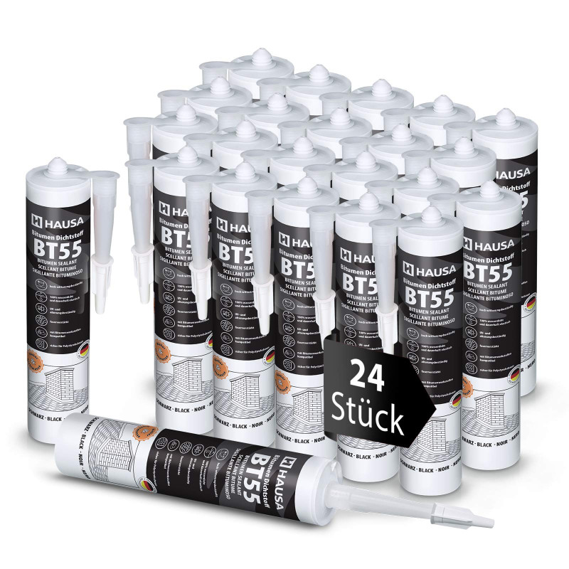 Hausa Bitumen Dichtstoff BT55 Schwarz 24x 300ml