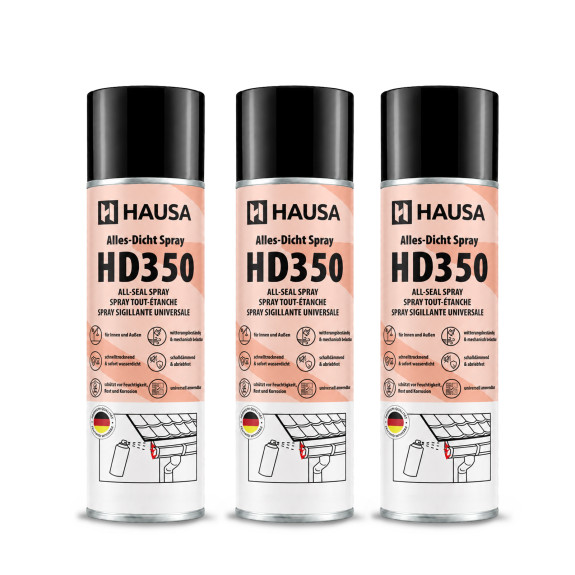 Hausa Alles-Dicht Spray HD350 Schwarz 3x 400ml