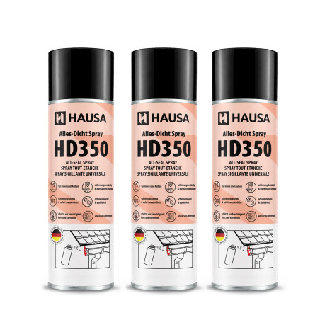 Hausa Alles-Dicht Spray HD350 Schwarz 3x 400ml